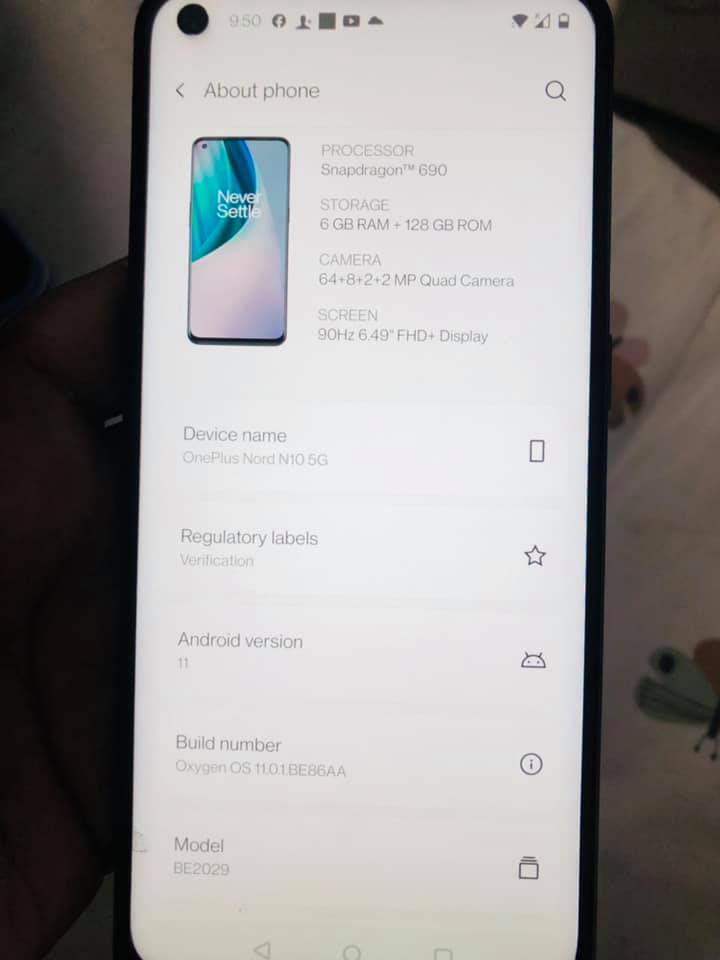 OnePlus Nord N10 (5g Activated) | PTA Approved