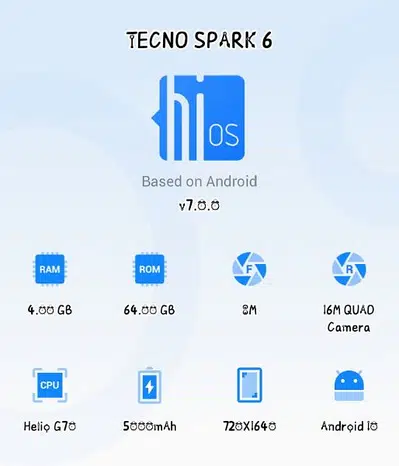 Tecno Spark 6 4. . 64 touch break chalta ok hai