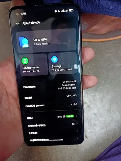 Oppo F21 pro 5g 8gb ram 128 gb storage