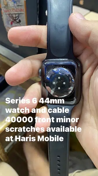 apple watch series 6 44mm watch and cable front minor scratches
